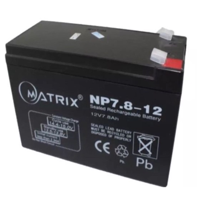 Battery 7.8Ah 12V Matrix สำหรับเครื่องสำรองไฟฟ้า UPS -Batt. 7.8Ah, 12V ...