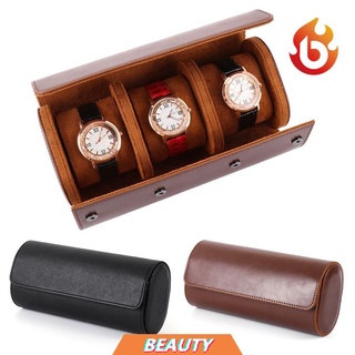 ภาพหน้าปกสินค้าBEAUTY 3 Slots Portable Display Case Accessory Wristwatch Pouch Watch Storage Box Luxury Solid Dividers PU Leather Removable Pillows Travel Roll/Multicolor ที่เกี่ยวข้อง