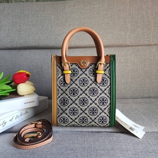 TORYBURCH T MONOGRAM COLORBlOCK JACQUARD MINI  TOTE