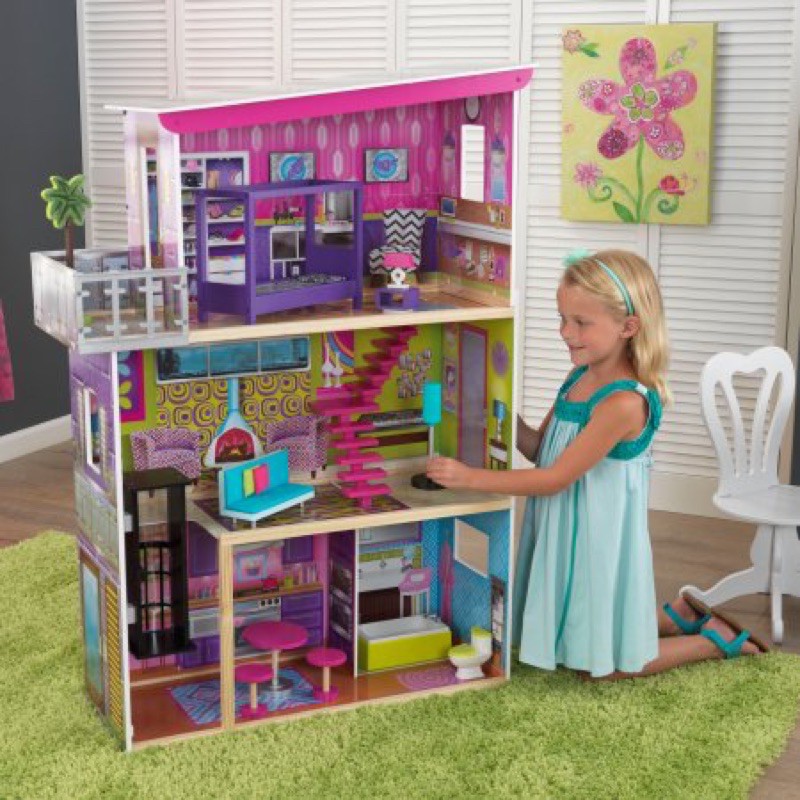 บ้านตุ๊กตา-kidkraft-super-model-dollhouse-with-11-accessories-included