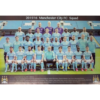 โปสเตอร์ ทีม Manchester City แมนเชสเตอร์ซิตี รูปภาพ ฟุตบอล ปีเก่า ไม่พิมพ์แล้ว ทีมฟุตบอล กีฬา football ติดผนัง poster