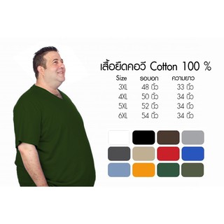 ภาพขนาดย่อของภาพหน้าปกสินค้าเสื้อยืดคอวี คนอ้วน ผ้าcotton100% ขายปลีกในราคาขายส่ง ราคาถูกมาก 2XL 3XL 4XL 5XL มีหลายสี เสื้อยืดสีพื้นพร้อมส่ง จากร้าน noppapot บน Shopee ภาพที่ 2