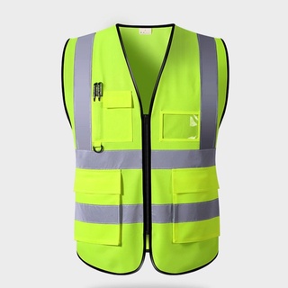 เช็ครีวิวสินค้า006 Reflective safety vest เสื้อกั๊กสะท้อนแสงเพื่อความปลอดภัย เสื้อกั๊กจราจร เสื้อกั๊กทำงาน