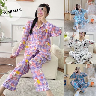 สินค้า 🥰ชุดนอนลายน่ารัก ผ้าคอตตอน ชุดนอนน่ารัก ชุดนอนเกาหลี ชุดนอนแฟชั่น ชุดนอนผ้านุ่ม E-10🚩สินค้าพร้อมส่ง