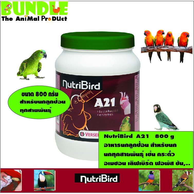 nutribird-a21-800-g-อาหารนกลูกป้อน-สำหรับนก-นกทุกสายพันธุ์-เช่น-กระตั้ว-อเมซอน-เลิฟเบิร์ด-ฟอพัส-ซัน