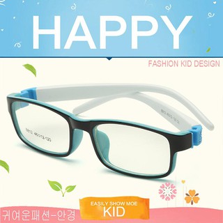 KOREA แว่นตาแฟชั่นเด็ก แว่นตาเด็ก รุ่น 8812 C-8 สีดำตัดฟ้าขาขาวข้อฟ้า ขาข้อต่อที่ยืดหยุ่นได้สูง (สำหรับตัดเลนส์)