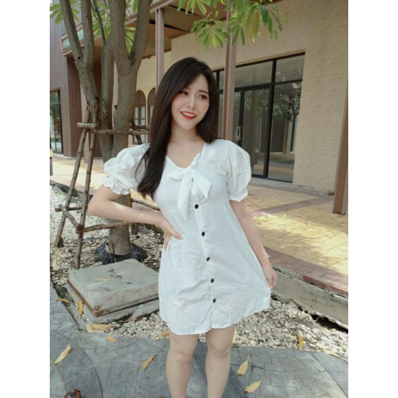 new-มินิเดรสกระดุมผ่า-เดรสแฟชั่นเกาหลี-มีของพร้อมส่งไวเวอร์