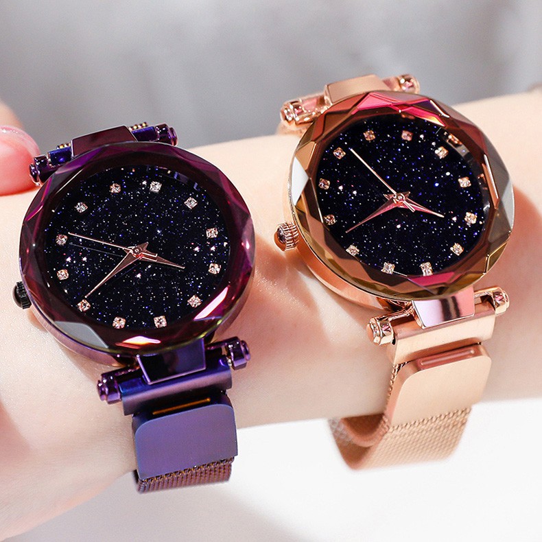 ภาพสินค้านาฬิกาข้อมือผู้หญิงสายรัดหัวเข็มขัดแม่เหล็กแฟชั่นที่เต็มไปด้วยดวงดาว จากร้าน mgonee.th บน Shopee ภาพที่ 6