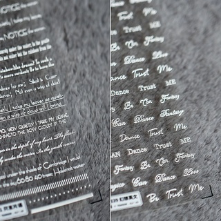 [CORAL Sea] สติกเกอร์ ลายภาษาอังกฤษ TS339 5D สําหรับตกแต่งเล็บ
