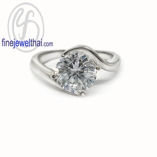 Finejewelthai แหวนเพชร-แหวนเงินแท้925-เพชรสังเคราะห์-แหวนหมั้น-แหวนแต่งงาน-Diamond CZ-Silver-Wedding Ring - R1024cz_2