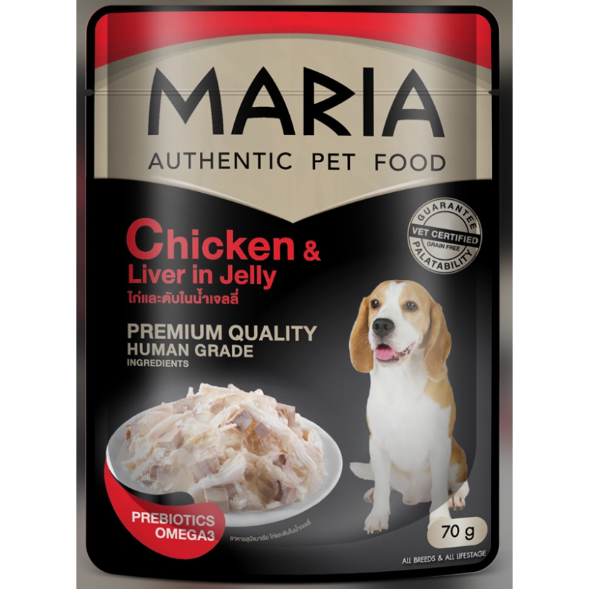 อาหารสุนัข-มาเรีย-เนื้อไก่หน้าตับไก่ในเจลลี่