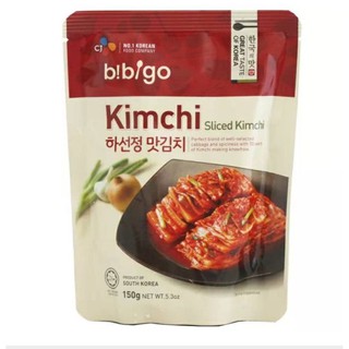 Bibigo Kimchi กิมจิเกาหลี กิมจิผักกาดขาวหั่นผสมกะหล่ำปลี (Sliced cabbage kimchi) 100กรัม