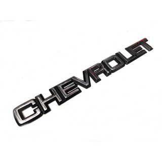 CHEVROLET อักษร กระบะ ท้าย แก้มข้าง silver logo bade 25 x 2.7 เซนติเเมตร