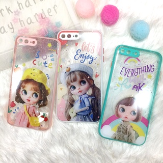 พร้อมส่งOPPO A15 RENO6 เคส TPU ขอบสีกันกล้อง กากเพชรกริตเตอร์ เคสสวย เคสมือถือ ลายการ์ตูน