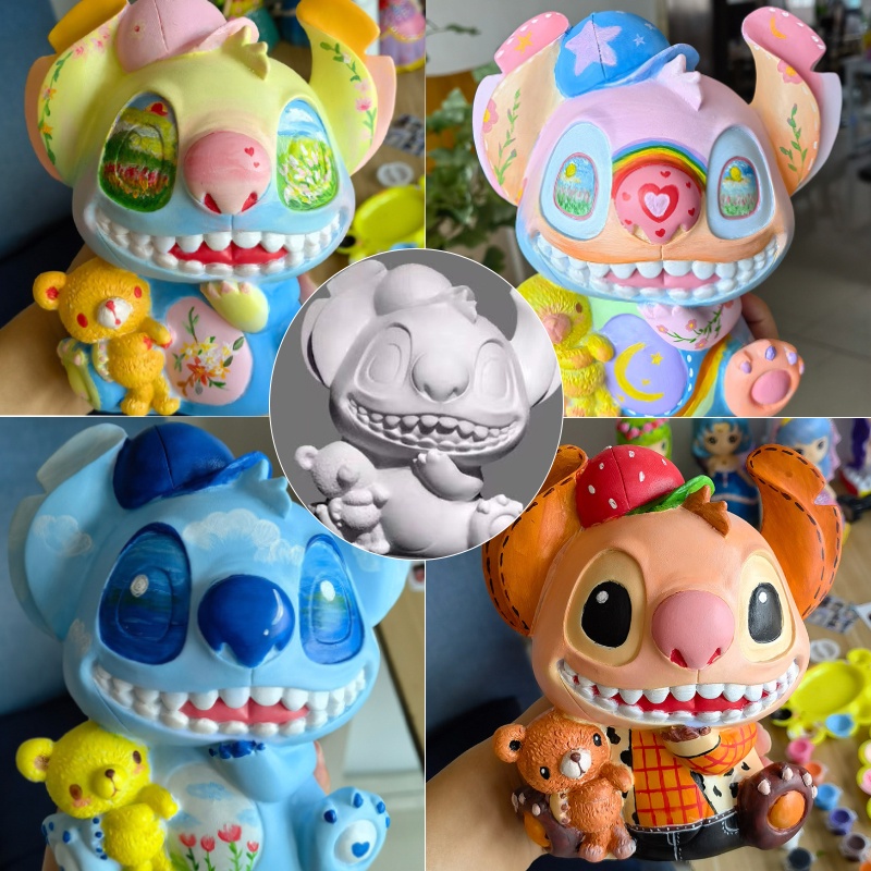 ตุ๊กตาระบายสี-ตุ๊กตาไวนิล-ตุ๊กตาปูนปลาสเตอร์-diy-กระปุกออมสิน-ตุ๊กตาไวนิล-กราฟฟิตี-ของขวัญสำหรับเด็ก-ของเล่นทำมือ