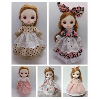 ชุดตุ๊กตา เสื้อผ้าตุ๊กตาบาโบลี่ ขนาด15-17ซม.handmade doll set 15-17cm.