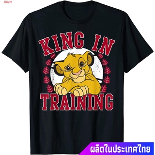 เสื้อยืดยอดนิยม Disney Lion King Simba King In Training Circle Portrait T-Shirt Short sleeve T-shirts