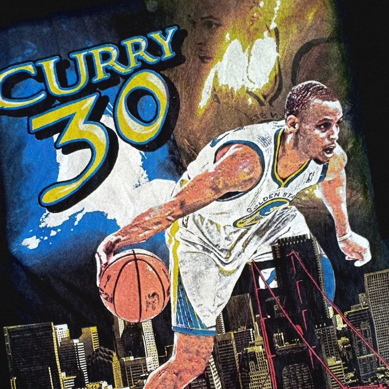 เสื้อแขนสั้น-ผ้าฝ้าย-พิมพ์ลาย-stephen-curry-สไตล์วินเทจ-แฟชั่นอเมริกัน