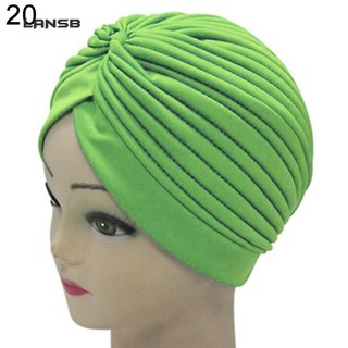 ภาพหน้าปกสินค้า★SS Stretchy Hat Turban Head Wrap Band Chemo Bandana Hijab Pleated Indian Cap ที่เกี่ยวข้อง