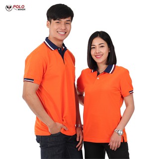 เสื้อโปโล สีส้ม ปกกรมท่า ขลิบขาว PK097 - Polomaker