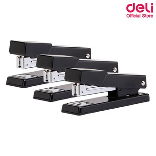 Deli 0423 Stapler เครื่องเย็บกระดาษ 25 หน้า สีดำ แพ็ค 12 ชิ้น เครื่องเย็บกระดาษ ที่เย็บกระดาษ เครื่องใช้สำนักงาน