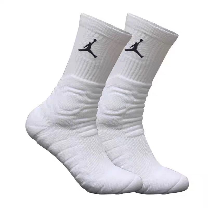 ถุงเท้ากีฬาบาสเก็ตบอล-ข้อสูง-แบบหนา-สีขาว-สําหรับผู้ชาย