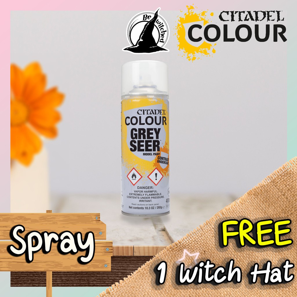 (Spray) GREY SEER SPRAY Citadel Paint แถมฟรี 1 Floor Tile Shopee