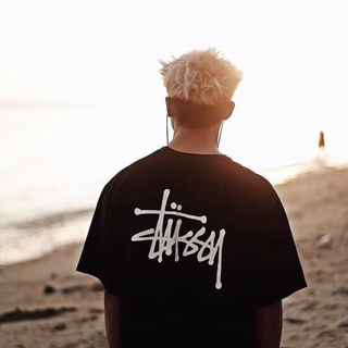 เสื้อยืดแขนสั้นพิมพ์ลายโลโก้ Stussy Basic Tee สําหรับผู้ชายและผู้หญิง