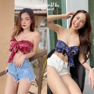 ภาพขนาดย่อของภาพหน้าปกสินค้าCovermilks เกาะอกโบหน้า ผ้าซาติน จากร้าน covermilks.brand บน Shopee