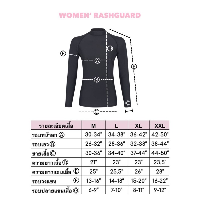 เสื้อว่ายplusize-sizexl-xxl-เสื้อว่ายน้ำผู้หญิงแขนยาว-rashguard-plussize-เสื้อว่ายน้ำสาวอวบ-ชุดว่ายน้ำสาวอวบ