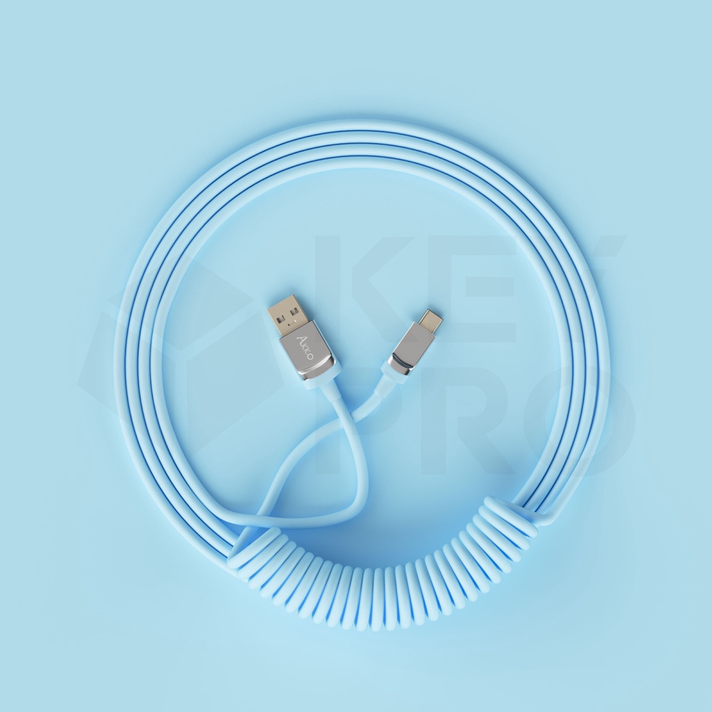 ภาพหน้าปกสินค้าAKKO Coiled Aviator Cable 4 สี สายคีย์บอร์ด USB Type C to A สายขด สำหรับ Mechanical Keyboard คีย์บอร์ดคัสต้อม คีย์บอร์ด จากร้าน keypro บน Shopee