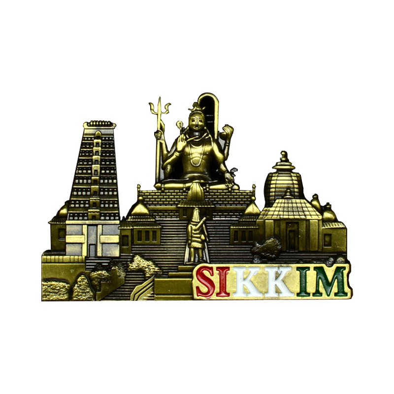 สติกเกอร์แม่เหล็กติดตู้เย็น-โลหะ-รูปอนุสาวรีย์สถาปัตยกรรม-sikkim-ของที่ระลึก-งานฝีมือ-สําหรับตกแต่ง