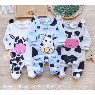 สินค้า ชุดเด็ก 👶 ขายยกเซต 🤩 เซ็ท 3 ตัว ชุดหมีคลุมเท้า ชุดนอนเด็กทารก แรกเกิด - 9 เดือน น้ำหนักแรกเกิด - 8 กิโลกรัม ผ้าคอตตอน