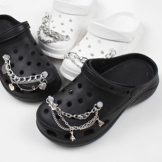 จี้โลหะ รูปหมี นักบินอวกาศ สีเงิน เหมาะกับผู้หญิง สําหรับตกแต่งรองเท้า Crocs Jibbitz