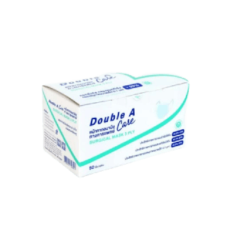 โปรโมชั่น : สีฟ้า Double A Care หน้ากากอนามัยทางการแพทย์ชนิดยางยืด 3 ชั้น SURGICAL MASK 3 PLY กล่อง 50 ชิ้น