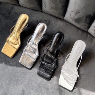 ภาพหน้าปกสินค้าkaya รองเท้าแฟชั่น รองเท้าแตะมีส้น สีเงิน สีทอง สีดำ สีขาว ที่เกี่ยวข้อง