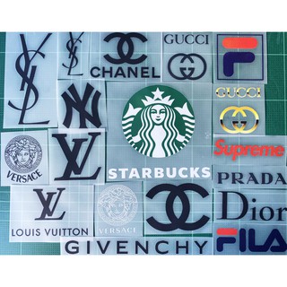 ตัวรีดติดเสื้อ  🤩 โลโก้แบร์ดเนม Starbucks Fila Chanel Gucci 🤩 สติกเกอร์รีดติดเสื้อ