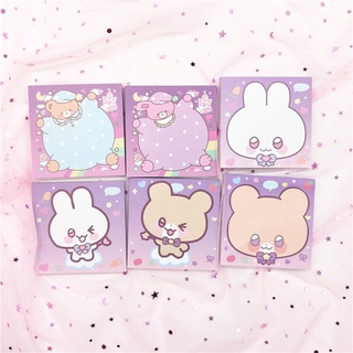 กระดาษโน้ต ลายการ์ตูนหมี กระต่ายน่ารัก 60 ชิ้น