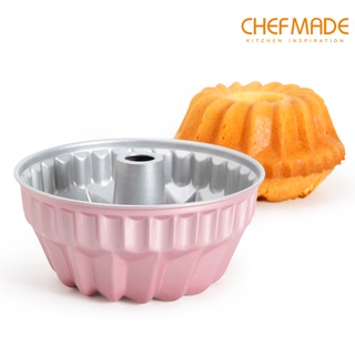 CHEFMADE Hot Sale Non-stick Ripple Egg Tart Mold Flower Shape Reusable Cupcake and Muffin Baking Cup WK9801