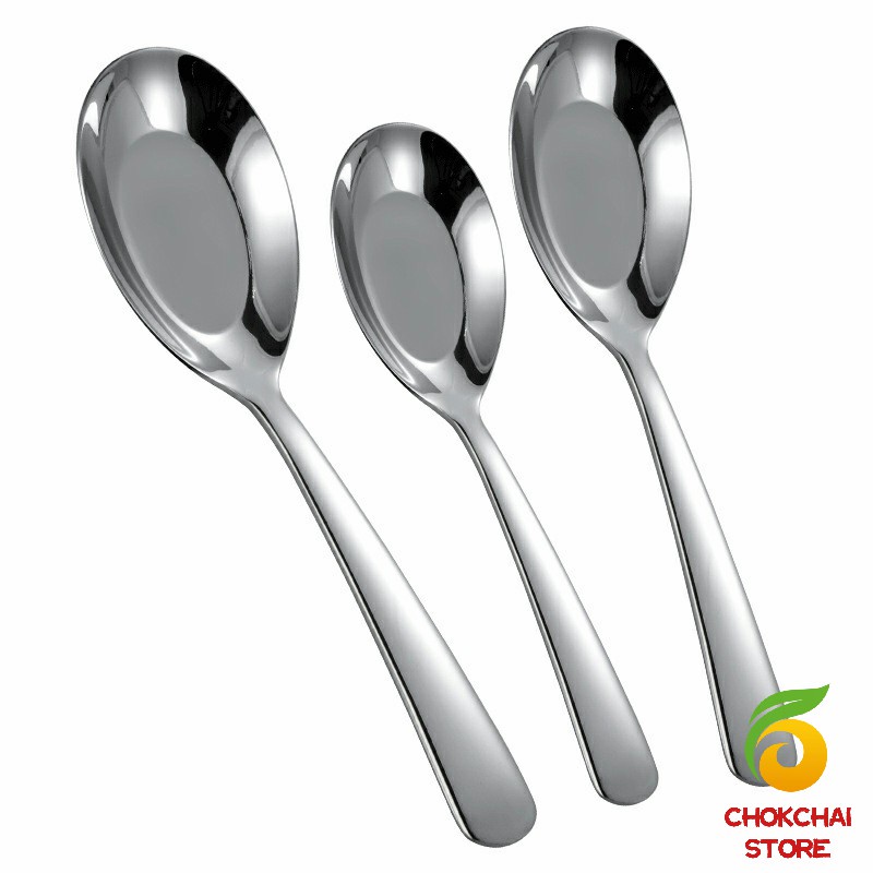 chokchaistore-ช้อนสแตนเลส-ช้อนข้าว-ช้อนซุป-ช้อนกลาง-ช้อนตักโจ๊ก-stainless-steel-spoon