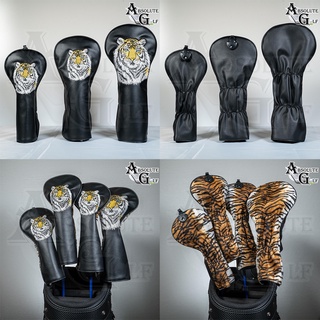 Golf Head Cover for Driver, Fairway &amp; Hybrid ที่ครอบหัวไม้กอล์ฟ งานปักดีไซน์ลายเสือ