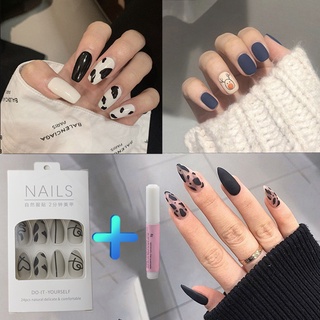ภาพหน้าปกสินค้า[Hot new products] 24 false nails for nail decoration / false nails with glue ที่เกี่ยวข้อง