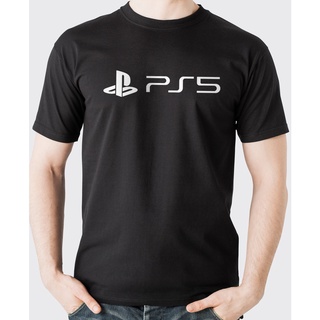 เสื้อยืดลําลอง ผ้าฝ้าย 100% แขนสั้น พิมพ์ลายเกม Playstation 5 สีดํา พลัสไซซ์ สําหรับผู้ชาย ของขวัญวันเกิด PS4 PS5 XS-3XL