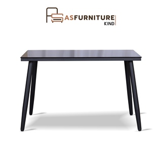 AS Furniture / DANISH (เดนิช) โต๊ะทานอาหาร โครงขาเหล็ก ท็อปกระจก สำหรับ 4 ที่นั่ง
