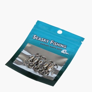 1-2 วัน (ส่งไว ราคาส่ง) 釣り糸 5 PCS ขนาด 0 # ถึง 10 # ทนทานตกปลา Rolling Swivel Connector Heavy Duty Ball Solid แหวนแบริ่ง