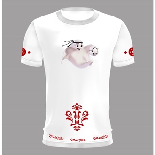 【Local Stock】World Cup T-shirt 2022 Qatar World Cup T-shirt La&amp;#39;eeb mascot clothing child short sleeve t-shirts