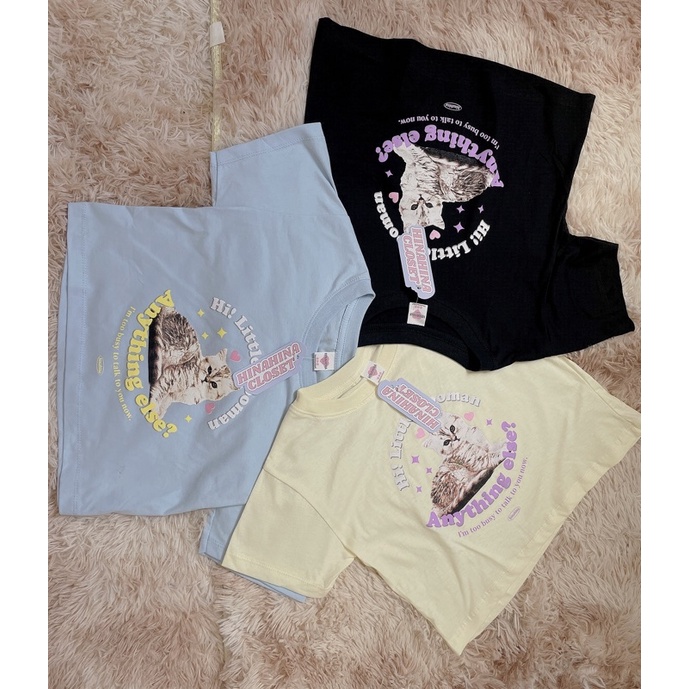 kawaii-เสื้อครอปแขนสั้น-ลายน้องแมว