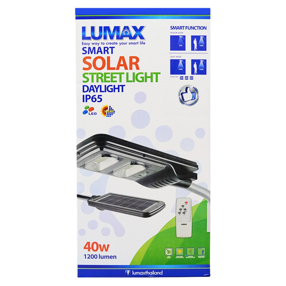 ไฟถนน-ไฟถนน-solar-58-00199-40w-daylight-lumax-grey-โคมไฟภายนอก-โคมไฟ-หลอดไฟ-street-solar-58-00199-40w-daylight-lumax-gre