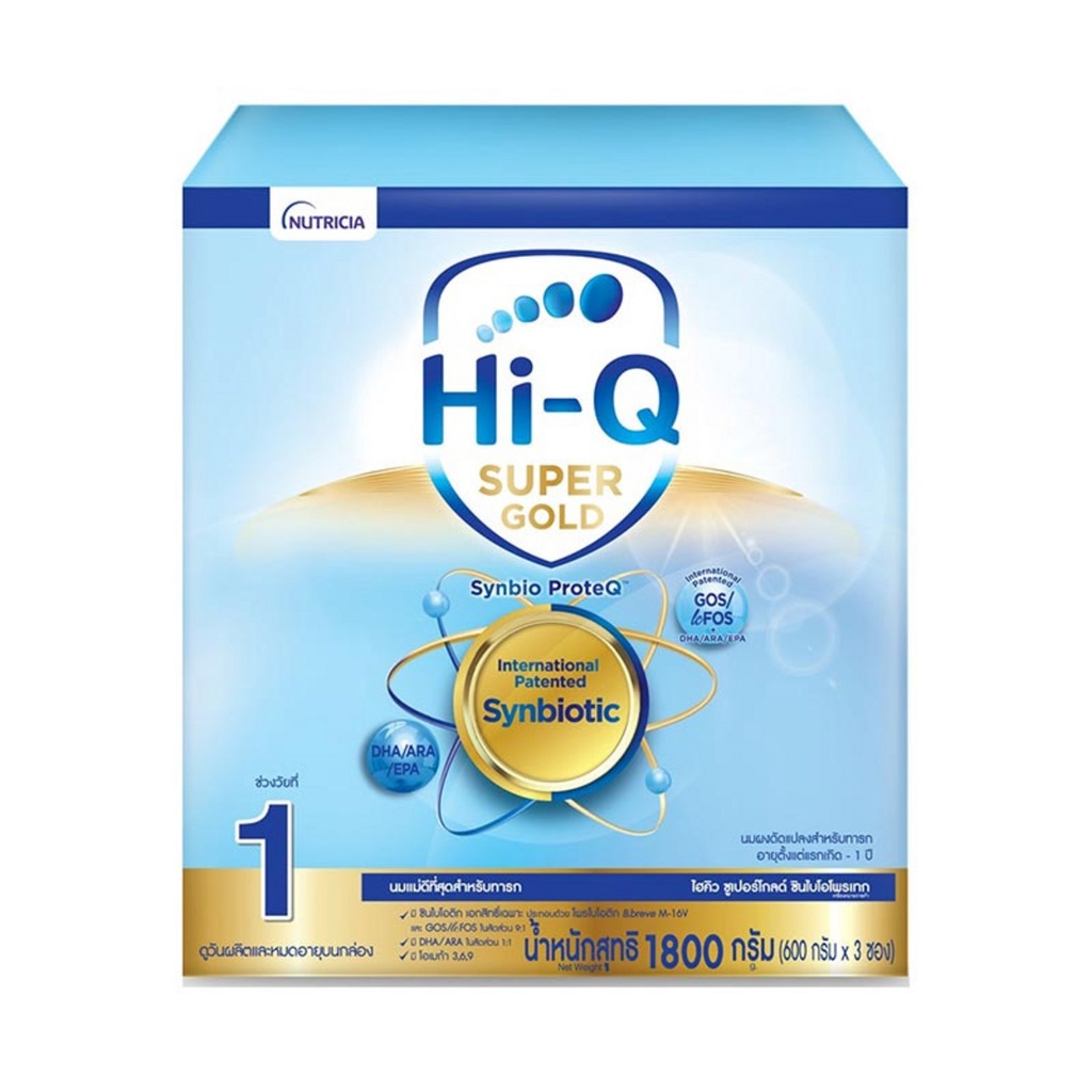 ภาพหน้าปกสินค้าHi-Q Super Gold Synbio Proteq Infant Formula ไฮ-คิว ซูเปอร์โกลด์ซินไบโอโพรเทก นมผงสูตร 1 1800 กรัม