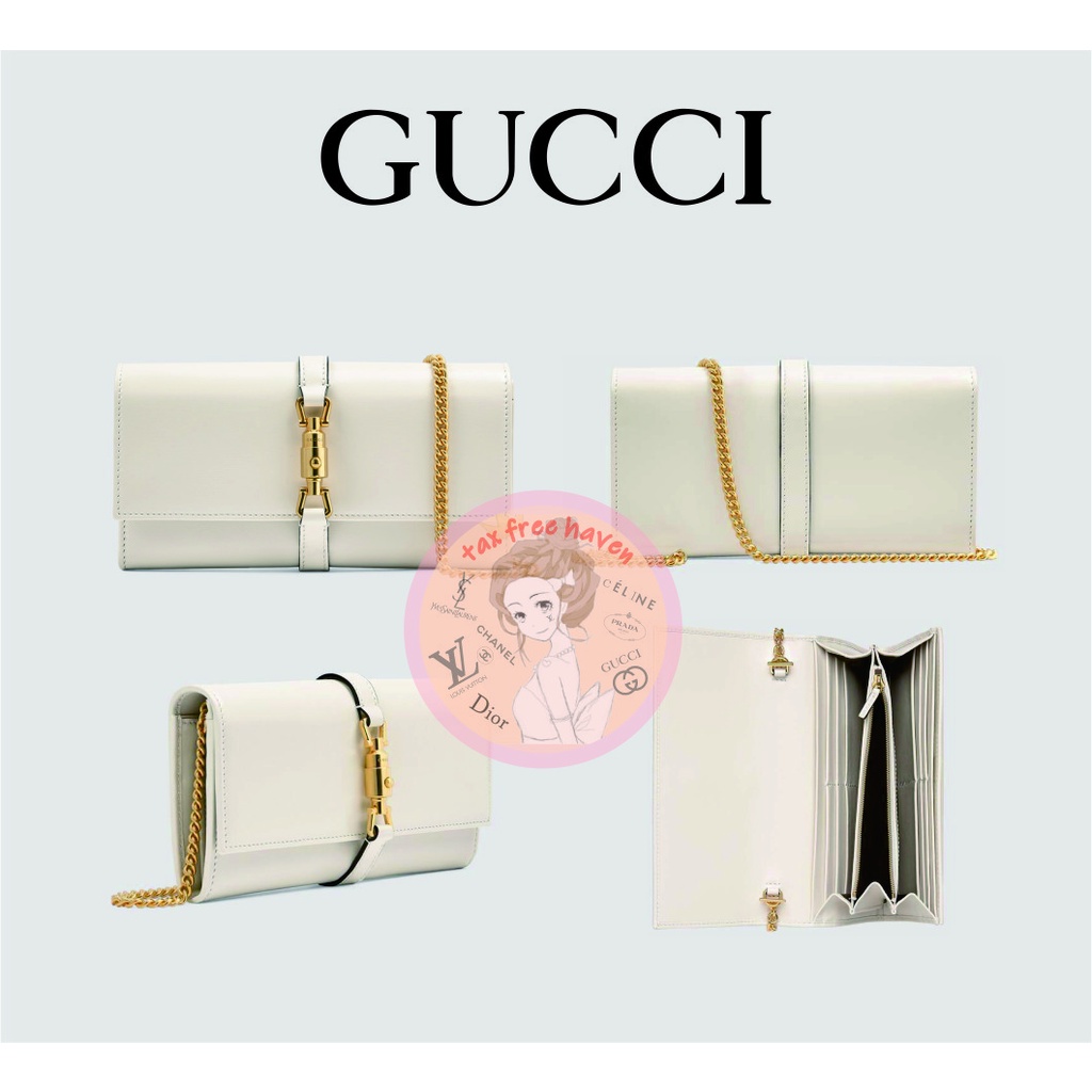 shopee-ถูกที่สุด-100-ของแท้-แบรนด์ใหม่-gucci-jackie-1961-series-chain-wallet